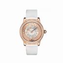 Jaeger LeCoultre Master Control Twinkling Diamonds Champagne Dial 18kt Pink Gold White Leather Ladies Watch Q1202410