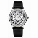 Jaeger LeCoultre Master Control Twinkling Diamonds Silver Dial 18kt White Gold Black Satin Ladies Watch Q1203490