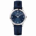Jaeger LeCoultre Master Control Ultra Thin Blue Dial Platinum and Blue Leather Men's Watch Q1456480