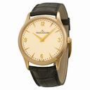 Jaeger LeCoultre Master Control Ultra Thin Champagne Dial 18kt Rose Gold Brown Leather Men's Watch Q1342520