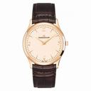 Jaeger LeCoultre Master Ultra Thin Off White Dial 18kt Rose Gold Brown Leather Men's Watch Q1342420