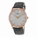 Jaeger LeCoultre Master Ultra Thin Small Second Gem-Set Dial Black Leather Men's Watch Q1352507