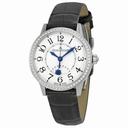 Jaeger LeCoultre Rendez-Vous Night and Day Silver Dial Diamond Black Leather Ladies Watch Q3468421