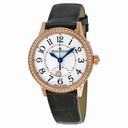 Jaeger LeCoultre Rendez-Vous  Silver Dial 18kt Rose Gold Black Leather Ladies Watch Q3462521