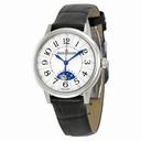 Jaeger LeCoultre Rendezvous Silver Dial Black Leather Ladies Watch Q3468490