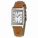 Jaeger LeCoultre Reverso Classic Silver Dial Brown Ostrich Leather Unisex Watch Q2508411