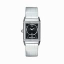 Jaeger LeCoultre Reverso Duetto Black Dial White Leather Ladies Watch Q2568402