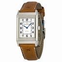 Jaeger LeCoultre Reverso Silver Dial Brown Ostrich Leather Strap Unisex Watch Q2518411