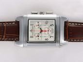 Jaeger-Lecoultre Reverso Squadra Chronograph GMT 7018620 Rectangle Stainless Steel Case Watch