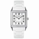 Jaeger LeCoultre Reverso Squadra Classique White Dial Diamond Rubber Ladies Watch Q7068721