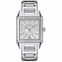 Jaeger LeCoultre Reverso Squadra Duetto Silver Dial Stainless Steel Diamond Ladies Watch Q7058120