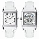 Jaeger LeCoultre Reverso Squadra White Dial Stainless Steel White Leather Ladies Watch Q7048420