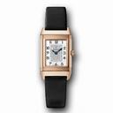 Jaeger LeCoultre Silver and Black 18kt Rose Gold Black Leather Ladies Watch Q2662420