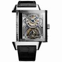Jaeger LeCoultre Silver Dial Platinum Black Leather Men's Watch Q2336420