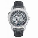 Jaeger LeCoultre Skeleton Dial Platinum Grey Leather Automatic Men's Watch Q1646423