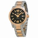 Longines Conquest Automatic Black Dial Rose Gold and Stainless Steel Men's Watch L36765567