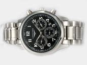 Longines Conquest L3.660.4.76.6 Black Dial 18K Gold Case 34x24mm Watch