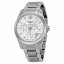 Longines Conquest Silver Dial Chronograph Stainless Steel Men's Watch L27864766