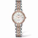 Longines Eleganrt Collection Mother Of Pearl Dial Stainless Steel and 18k Rose Gold Band Automatic Ladies Watch L4.309.5.88.7