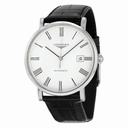 Longines Elegant White Dial Brown Alligator Leather Automatic Men's Watch L49104112