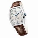 Longines Evidenza Silver -  Flinque Dial Brown Alligator Leather Stainless Steel Case Automatic Men's Watch L2.642.4.73.4