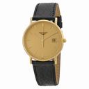 Longines La Grande Classique Champagne Dial 18kt Yellow Gold Black Alligator Leather Men's Watch L47436322