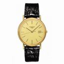 Longines Presence Gold-tone Dial Black Leather Strap Men's Watch L4.790.2.32.2