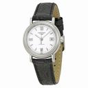 Longines Presence White Dial Black Leather Ladies Watch L43214152