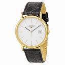 Longines Presence White Dial Black Leather Men's Watch L47902122