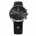 Maurice Lacroix Eliros Black Dial Black Leather Men's Quartz Watch EL1088-SS001-310