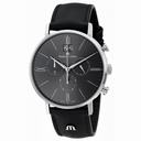 Maurice Lacroix Eliros Black Dial Black Leather Strap Stainless Steel Case Men's Quartz Watch EL1088-SS001-810