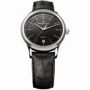 Maurice Lacroix Les Classiques Automatic Date Black Dial Black Calfskin Leather Automatic Men's Watch LC6017-SS001-330