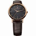 Maurice Lacroix Les Classiques Black Dial Brown Leather Automatic Ladies Watch