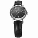 Maurice Lacroix Les Classiques Date Midsize Black Dial Black Crocodile Leather Ladies Quartz Watch LC1026-SS001-330