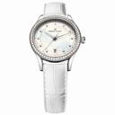 Maurice Lacroix Les Classiques Date Midsize Mother Of Pearl Dial White Leather Ladies Quartz Watch LC1026-SD501-170