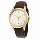 Maurice Lacroix Les Classiques Date Ladies Silver Dial Brown Leather Ladies Quartz Watch LC1026-PVY11-130