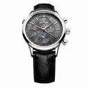 Maurice Lacroix Les Classiques Phase de Lune Chronograph Grey Dial Black Crocodile Leather Men's Automatic Watch LC6078-SS001-331