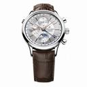 Maurice Lacroix Les Classiques Phase de Lune Chronograph Silver Dial Brown Crocodile Leather Men's Automatic Watch LC6078-SS001-131