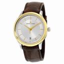 Maurice Lacroix Les Classiques Quartz Date Silver Dial Brown Leather Men's Quartz Watch LC1237-PVY11-130