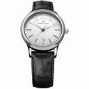 Maurice Lacroix Les Classiques Silver Dial Black Leather Stainless Steel Case Ladies Quartz Watch LC1117-SS001-130