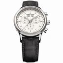 Maurice Lacroix Les Classiques Silver Dial Chronograph Black Leather Men's Watch LC1008-SS001-130