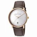 Maurice Lacroix Les Classiques Tradition White Dial Brown Alligator Leather Men's Automatic WatchLC6007-PG101-130