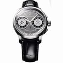 Maurice Lacroix Masterpiece Le Chronographe Grey Dial Black Leather Men's Watch MP7128-SS001-320