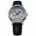 Maurice Lacroix Masterpiece Worldtimer Silver Dial Black Leather Men's Automatic Watch MP6008-SS001-111