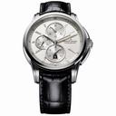 Maurice Lacroix Pontos Chronograph Silver Dial Black Leather Men's Watch PT6188-SS001-130