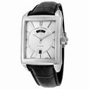 Maurice Lacroix Pontos Rectangulaire Day Date Automatic Silver Dial Black Leather Men's Watch PT6237-SS001-13E
