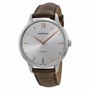 Montblanc Meisterstuck Heritage Automatic Silver Dial Brown Leather Men's Watch 110695