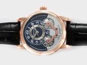 Montblanc Nicolas Rieussec Chronograph 102337 Rose Gold Bezel Rose Gold Case Blue Dial Watch