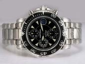 Montblanc Sport Chronograph 03273 Stainless Steel Bezel Silver Stainless Steel Strap Mens Watch
