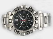 Montblanc Sport Chronograph 03274 Black Dial White Stainless Steel Strap 47mm Watch